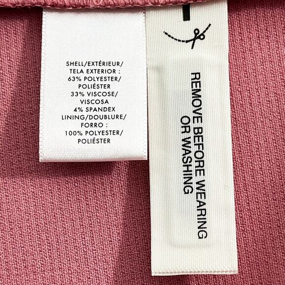 Ann Taylor A-Line Rose Pink Dress Sz 00 Bell 3/4 Sleeves Cocktail Day to Night - Picture 6 of 9